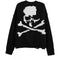 Black Skull Sweater with white skull and crossbones for stylish womens Y2K clothing