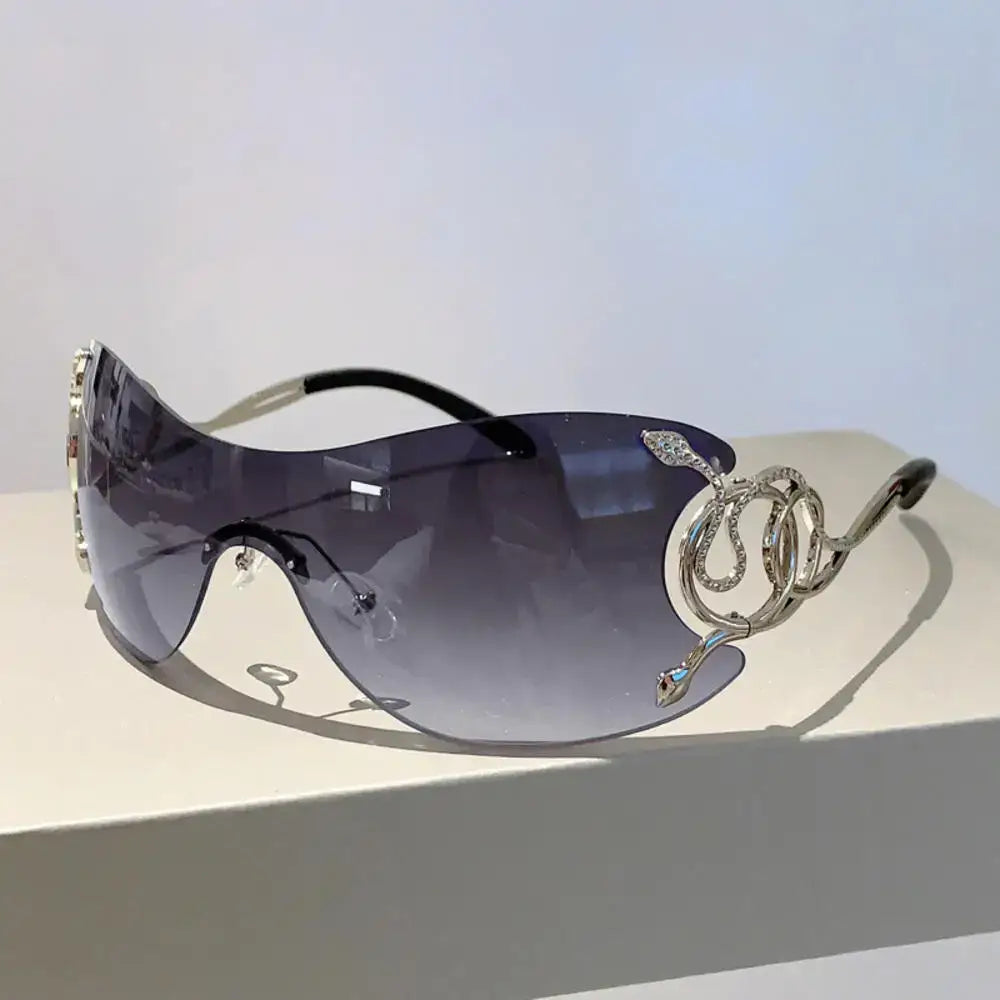 Stylish Snake Sunglasses with silver accents, perfect for Y2K fashion lovers