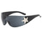 Black Star Sunglasses with white star decoration and polycarbonate lenses for Y2K style