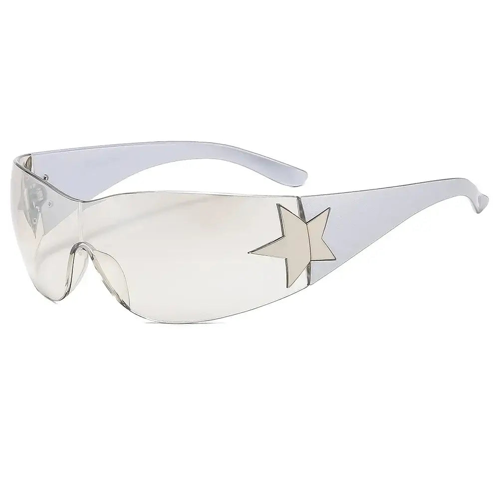 Star Sunglasses with star-shaped decorations and polycarbonate lenses for a Y2K vibe