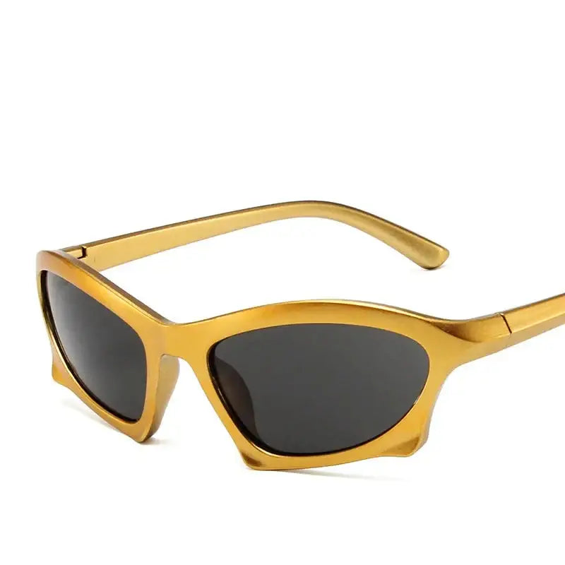 Yellow-framed Tech Sunglasses with dark polycarbonate lenses for a stylish Y2K look