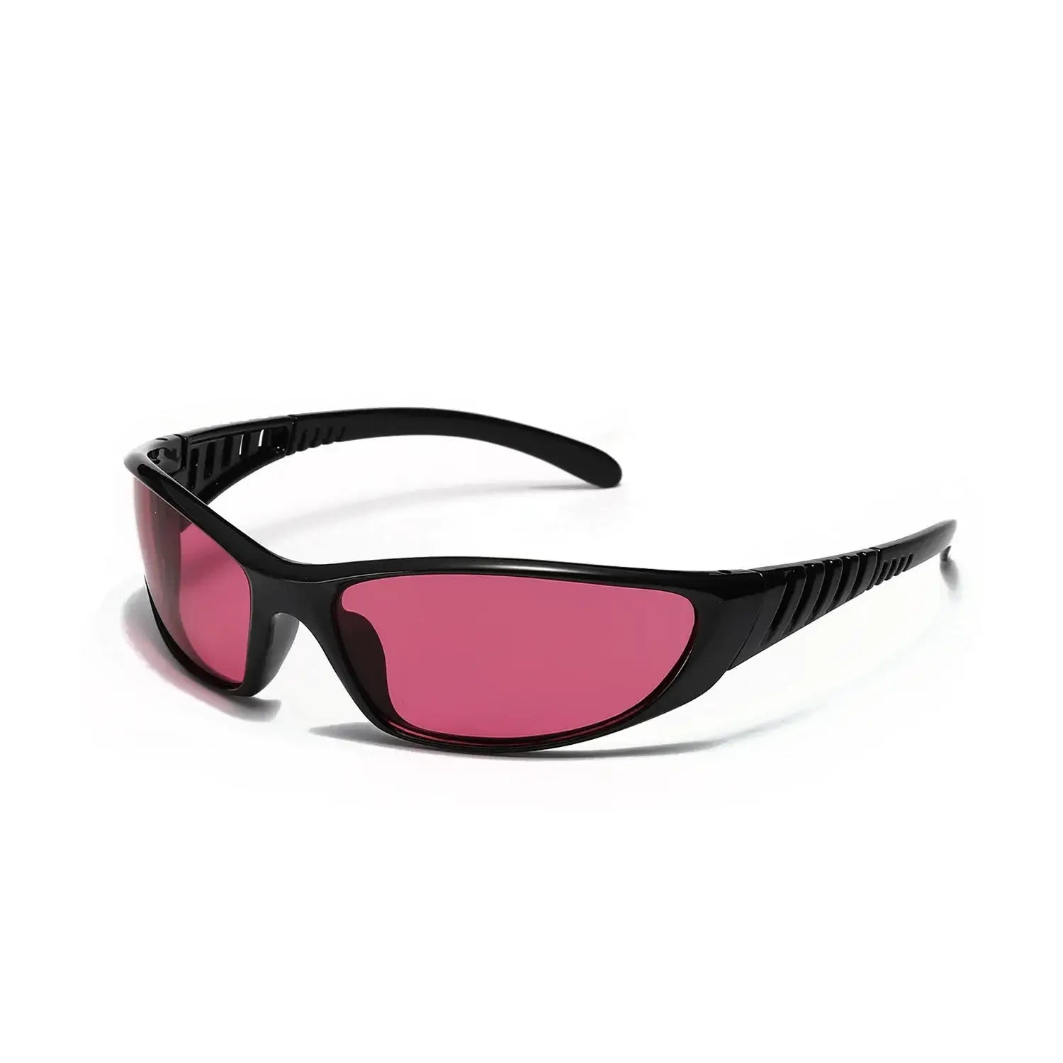 Black sports sunglasses with pink-tinted lenses from Trend Sunglasses, perfect Y2K style