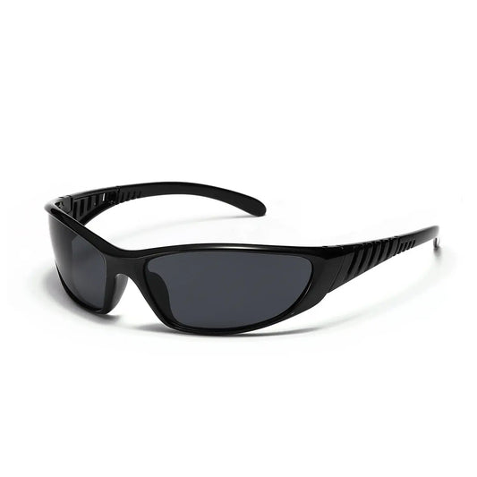 Black sports sunglasses with dark lenses and sleek design from Trend Sunglasses collection