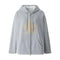 Light gray Y2K embroided hoodie featuring a beige star design on the front