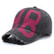 Distressed gray Y2K hat with large pink JB letters for trendy Y2K fashion style