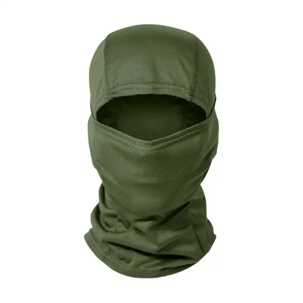 Olive green Y2K mask balaclava to stay warm while covering head and neck