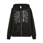 Y2K Rhinestone Skeleton Hoodie - Vignette | Y2K Zone®