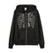 Black Y2K Rhinestone Skeleton Hoodie with rhinestone ribcage design on front