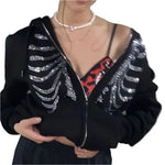 Y2K Rhinestone Skeleton Hoodie - Vignette | Y2K Zone®